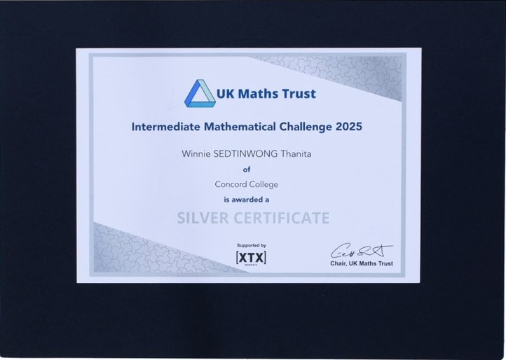 UKMT Intermediate Mathematical Challenge 2025 silver certificate